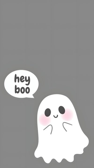 a ghost with a speech bubble saying hey boo Cute Halloween Hey Boo Ipod, Poster Design Tutorials, Photo Gifts Diy, Funny Happy Birthday Wishes, gray