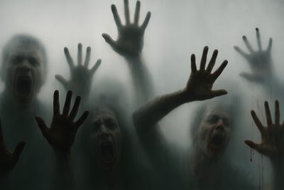 many people with their hands in the air and one person holding out his hand to them Halloween Zombie Fear Of Zombies, Zombie Themed, Thumbnail Game, Zombie Aesthetic, dark slate gray