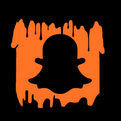 an orange and black image of a person's face Halloween Snapchat Instagram Halloween Icon, Halloween App Icons Snapchat, Halloween App Icons Instagram, black