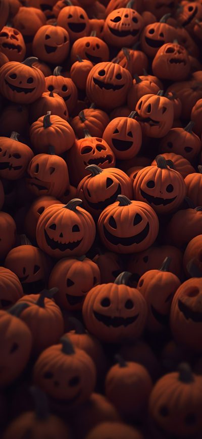 there are many pumpkins that have faces carved on them, all in different shapes and sizes Apple Halloween 4k Iphone Halloween Aesthetic, Halloween Iphone Aesthetic, Halloween Iphone, black