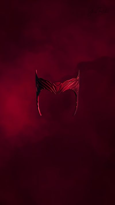 a dark red background with the shape of a demon's head Halloween Wanda Wanda Scarlet Witch, Valkyrie Iphone, Scarlet Witch Iphone, Scarlett Witch Aesthetic, black