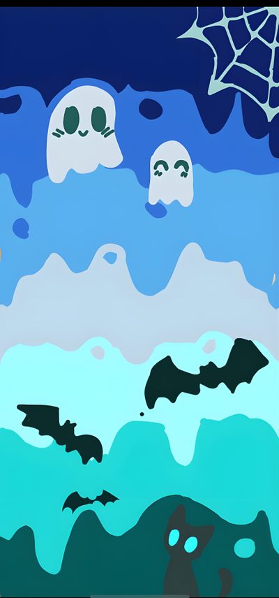 an image of halloween scene with bats and ghost heads in the sky, on a blue background Gay Halloween Gay Mlm, Funny Gay, Gay Halloween, Straight, Aroace Halloween, Halloween Pride, medium turquoise