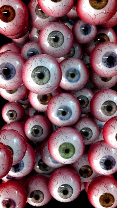 the eyes of many different types of eyeballs are shown in close up and diagonal view Eyeball Halloween Eye Ball, Spooky Eyeball, Eyeball Iphone, Eyeball Aesthetic, Creepy Eyeball, dim gray