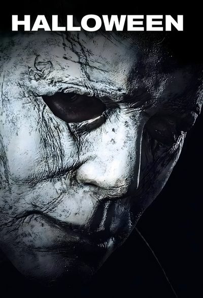 a movie poster for halloween with the face of a man in white makeup and black hair Halloween 2018 Michael Myers Halloween Dvd Cover, Halloween The Movie, Halloween 5 Dvd, black