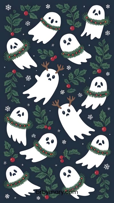 christmas ghost stickers on a black background Halloween Christmas Spooky Trees, Couple Activities, Christmas Phone, Romantic Places, dark slate gray
