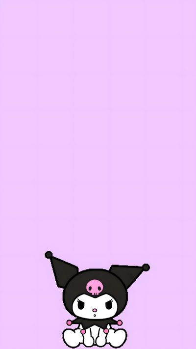 an anime character with black hair and pink eyes sitting in front of a purple background Sanrio Halloween Gif Happy Birthday 18th, Anime Backgrounds, Cute Gif, Hello Kitty Hd, Doodle, Black, lavender