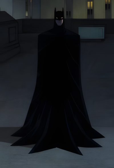 the dark knight is standing in front of a building at night with his cape open Batman The Long Halloween 2 Cape Designs, Designs To Draw, Batman 2008 Animated, Dark Knight Animated, black