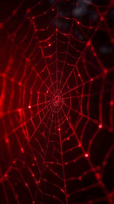 a spider web with red lights in the background Spider Halloween Iphone Red Spider, Cosas Rojas, Red Bedding, Background Red Spider Web, black