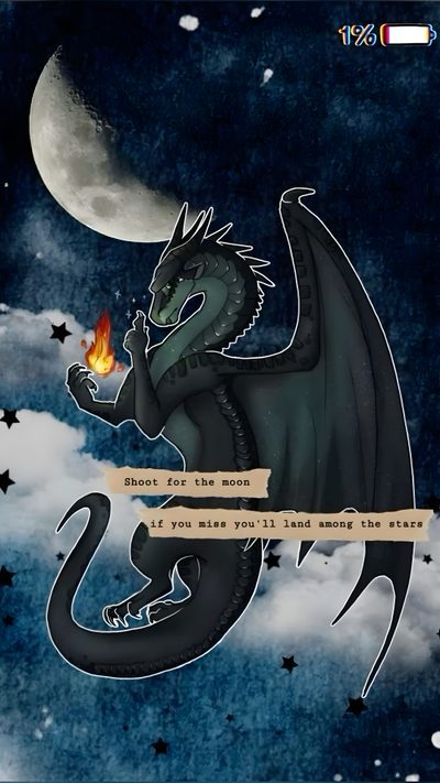 a dragon sitting on top of a cloud next to a full moon with a message written below it Wings Of Fire Halloween Wings Of Fire Fanart, Wings Of Fire Nightwing, Wings Of Fire Halloween, dark slate gray