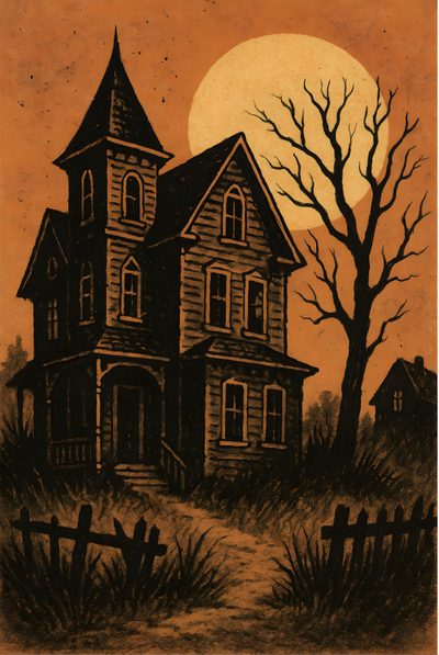 Halloween Artwork, Halloween Haunted Houses, Halloween Wallpaper, Halloween Haunt, Haunted House, Halloween, Drawings Vintage Halloween Haunted House Halloween Artwork, Halloween Haunted Houses, Halloween, dark olive green