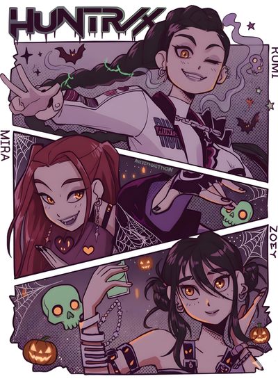 Halloween Fanart, Demon Hunter 2, Kpop Demon Hunters Halloween, Huntrix Halloween, Huntrix Wallpaper, Kpop Demon Hunter Fanart, Derpy Kpop Demon Hunters, Huntrix Kpop Demon Hunters Dessin, Huntrix Fanart Trio Halloween Kpop Demon Hunters Halloween Fanart, Demon Hunter 2, Kpop Demon Hunters Halloween, dim gray