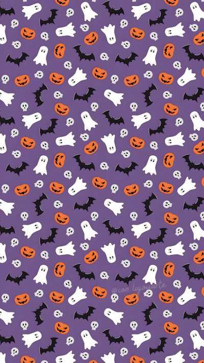 halloween seamless background with pumpkins and ghost heads Halloween Cartoon Toss Hocus Pocus Background, Mystic Illustration, Halloween Backgrounds, dim gray