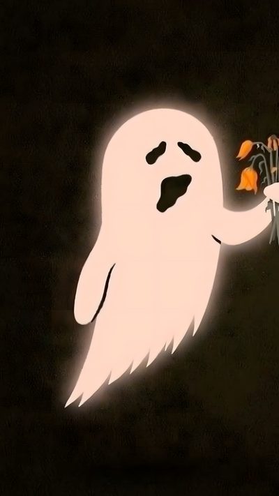 a ghost holding a bouquet of flowers in it's hand Halloween Matching Matching Fall For Couples, Halloween Bff, Bff For 2 Phones Halloween, black