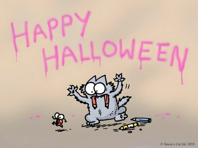 a drawing of a cat with the words happy halloween written on it Simons Cat Halloween Hd Simon The Cat Christmas, Simon's Cat Winter, Simon's Cat Missing Poster, wheat