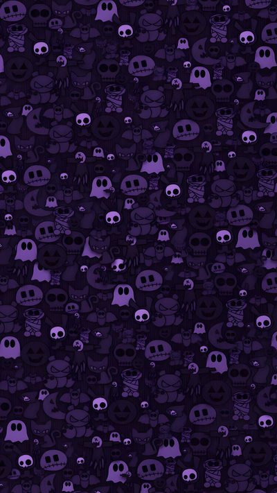 a purple background with lots of skulls on it Halloween Jumble -faded Purple Dark Purple Aesthetic Iphone, Purple Monster Background, Ghost Purple Color, black