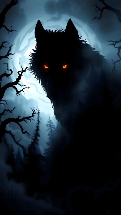 a wolf with glowing eyes standing in front of a full moon Halloween Werewolf Werewolf Moon 4k, Full Moon Werewolf, Black Werewolf, Werewolf Phone, Werewolves,