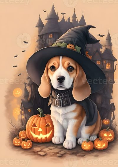 Celebrate Halloween with this charming dog wearing a witch hat surrounded by festive pumpkin graphics 🎃🐶 Perfect for seasonal decorations, Halloween costumes, or fun clipart. Add a touch of cuteness to your holiday projects or costume ideas! Remember, adorable dog art makes every Halloween more delightful. Thousands of fans love these festive images—try them today! 👻 Dog In Pumpkin, Cute Halloween Puppy Art, Witch Hat Puppy Illustration, Puppy In Witch Hat, Cute Puppy With Witch Hat, Dog Halloween Background, Cute Cartoon Dog With Pumpkin, Beagle Halloween, Halloween Dog Backgrounds Cute Beagle Halloween Dog In Pumpkin, Cute Halloween Puppy Art, Witch Hat Puppy Illustration, rosy brown