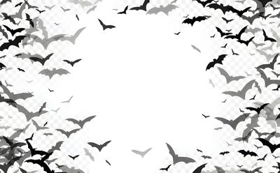 black and white bats flying in the sky with transparent background for halloween or halloween party Halloween Cute Bats Silhouette Halloween Pin Up, Halloween Graphics, Photography Illustration, white smoke
