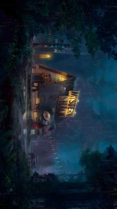 an aerial view of a house in the woods at night with lights on and stairs leading up to it Gravity Falls Halloween Gravity Falls Laptop, Gravity Falls Ipad, Gravity Falls Desktop, black