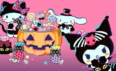 hello kitty halloween wallpaper with cats and pumpkins Cinnamoroll Halloween Laptop Hello Kitty Halloween, Halloween Desktop, Halloween Iphone Backgrounds, pale violet red