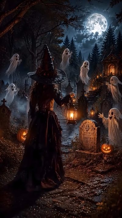 a group of people dressed up as witches and ghostes in the woods at night Gothic Halloween Witch Spooky Halloween Images, Horror Halloween, Witch Halloween, black