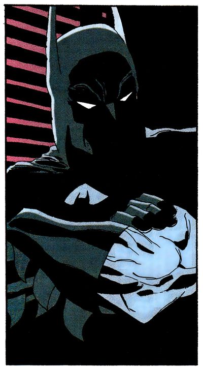 an image of batman in the dark with his hands on his chest and eyes open Batman The Long Halloween 2 Long Halloween, Batman Comics Art, Batman The Long Halloween Comic Art, black