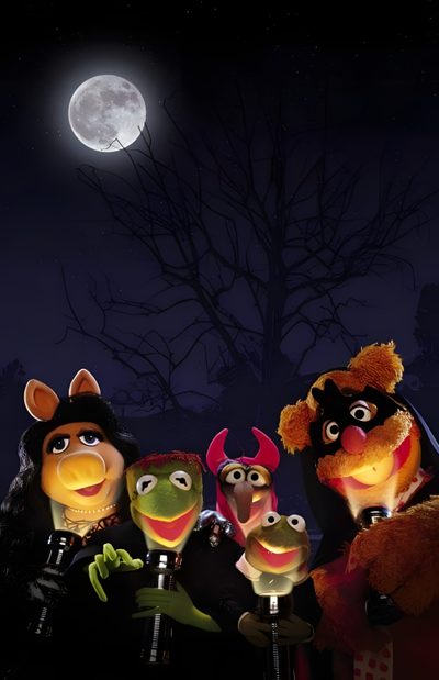 the muppets are standing in front of a full moon Muppets Halloween Muppet Christmas Carol, Muppets Happy Halloween, Muppet Halloween Movie, black