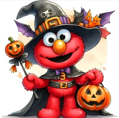 an image of a cartoon character dressed up for halloween Elmo Halloween Happy Halloween Pictures, Image Halloween, Halloween Cute, Birthday Projects, salmon