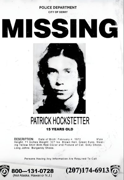 the missing poster for patrick hocksteeter, who was murdered by police in 1971 Missing Halloween Poster Poster It, Convites Pool Party, Its 2017, It The Clown Movie, white smoke