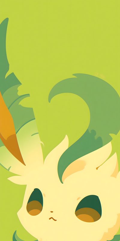 an image of a cartoon character with big eyes Leafeon Halloween Leafeon Iphone, Green Pokemon Background, Pokemon Screensaver, Leafeon,