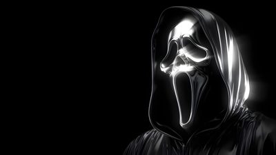 a person in a hooded costume with a ghost mask Halloween 4k Ghost Pc 4k, 1366x768, Cool Desktop, Scared Face, 3840x2160, 1366x768 Hd, black
