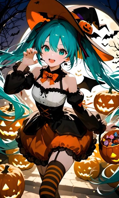 Marvel Hatsune Miku Halloween Marvel, dark olive green
