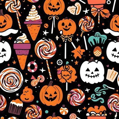 an image of halloween candy and candies on a black background that is seamless Halloween Candy Hd Festive Fall & Halloween Pattern, Halloween Candy Background Images, Halloween Treats, black