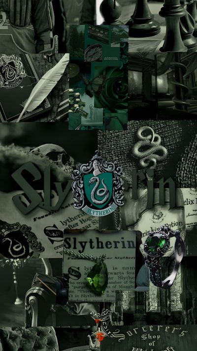 a collage of harry potter images with sly and sly's crests on them Slytherin Halloween Slytherin Collage, Slytherin Aesthetic, Slytherin Room, Slytherin, dark slate gray