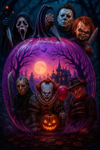 a group of people sitting on top of a pumpkin in front of a full moon Halloween 5 Horror Pictures, Dark Disney Art, Halloween Arts And Crafts, Dark Disney, Halloween Iphone, black