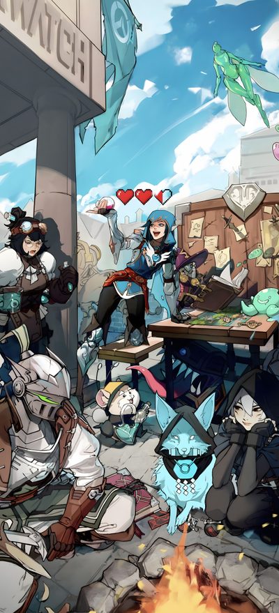 a group of people sitting around a fire pit with an overwatch sign above them Overwatch Halloween Concept Art Overwatch, Overwatch Characters, Overwatch 2, Overwatch Character Art, gray