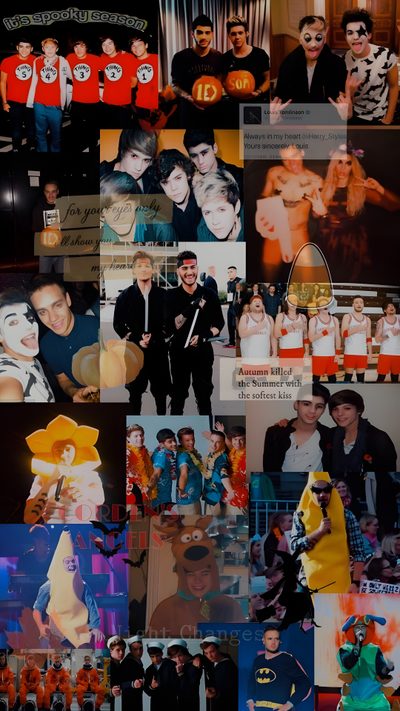 a collage of people dressed in costumes One Direction Halloween 5sos Halloween, One Direction Pumpkin Painting, One Direction Halloween Costumes, dark slate gray