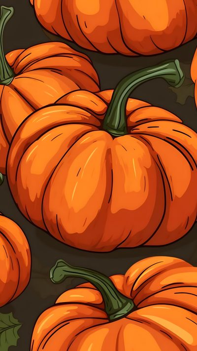 a bunch of orange pumpkins sitting next to each other Calabazas Halloween Haloween Art, Helloween Art, Shaded Pumpkin Patterns, Pumpkin With A Background, firebrick