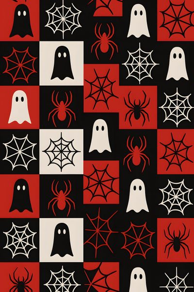 Upgrade your Halloween style with this repeatable minimalist pattern! Featuring bold red, white, and black geometric ghosts, spiders, and webs, this modern design is perfect for wallpaper, digital backdrops, party invitations, or fabric projects. Clean lines and high-contrast colors make it a chic alternative to traditional Halloween décor. 🎃🕸️✨ #MinimalistHalloween #HalloweenPattern #HalloweenDecor #ChicHalloween #ModernHalloween #HalloweenWallpaper #SpookySeasonStyle #PatternDesign #GothicChic Halloween Pattern Background, Red And Black Halloween Wallpaper, Red And Black Halloween Background, Halloween Design Graphic, Cute Halloween Spider Wallpaper, Halloween Pattern, Ghostface Pattern Wallpaper, Spider Wallpaper Halloween, Halloween Argyle Wallpaper Geometric Halloween Halloween Pattern Background, Red And Black Halloween, Red And Black Halloween Background,