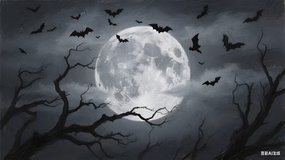 bats flying in front of a full moon Full Moon Halloween Dark Halloween Desktop, Bats In The Moonlight, Bat And Moon Background, dark slate gray