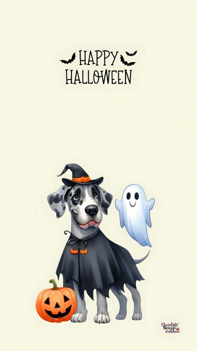 a dog dressed up as a ghost and holding a pumpkin Dog Halloween Iphone Cute Halloween Dog Cartoon, Cute Halloween Puppy, Cute Halloween Puppy Backgrounds, beige