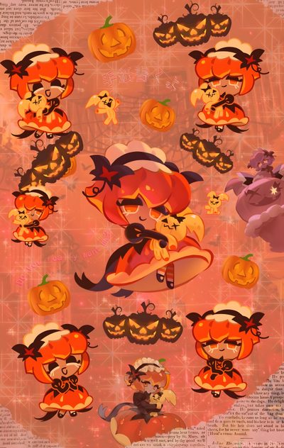 an image of halloween stickers on a piece of paper Crk Halloween Crk Halloween, Halloween Cookie, Pumpkin Pie Cookie, Pumpkin Pie Cookie Sprites, indian red