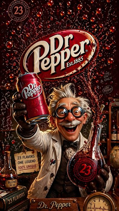 a painting of a man holding a can of dr pepper's with the caption dr pepper Dr Pepper Halloween Dr Pepper, Madagascar, Stuffed Peppers, The Originals, Design, black