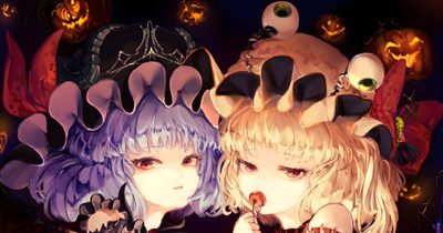 Marisa And Patchouli, Halloween Anime Banner, Touhou Hag, Touhou Discord Banner, Scarlet Sisters Touhou, Touhou Banner, Touhou Zombie, Touhou Twins, Touhou Witch Touhou Halloween Marisa And Patchouli, Halloween Anime Banner, Touhou Hag, Touhou Discord Banner, saddle brown