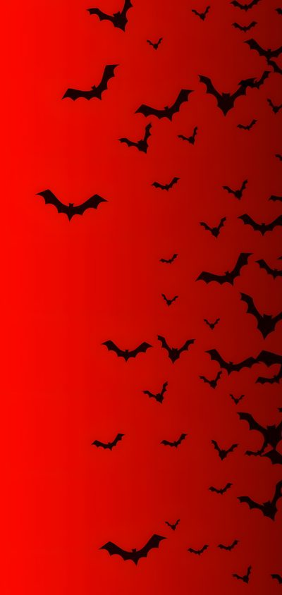 a flock of bats flying across a red sky Red Halloween Aesthetic Red Halloween Iphone, Red And Black Halloween, Red And Black Halloween Background, firebrick
