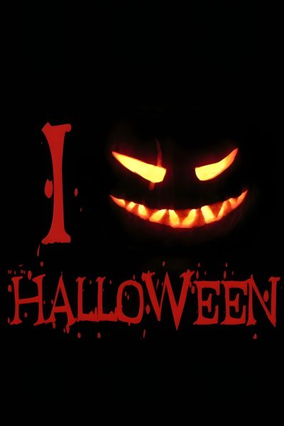 an image of a scary pumpkin with the words i love halloween on it's face I Love Halloween This Is Halloween, Love Halloween, I Love Halloween, Halloween Love Images, black