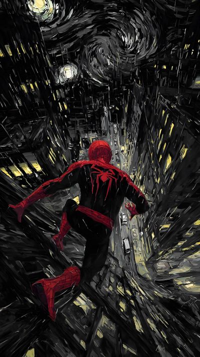 a spider - man is running through the city at night Spiderman Halloween 4k Iphone Cold Spiderman, Amazing Fantasy Spider Man, Spiderman Space, black