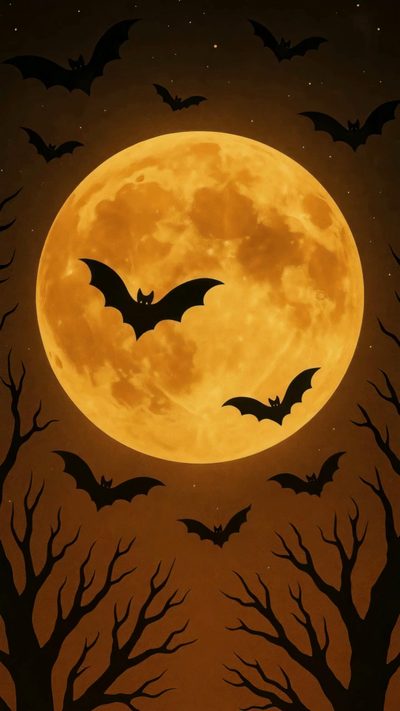 bats flying in front of a full moon Halloween Bats Moon Video Backdrops, Vintage Painting, Aesthetic Videos, Mobile, Art Videos, saddle brown