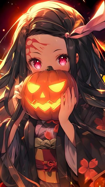 Halloween Wallpaper Demon Slayer, Nezuko Pumpkin, Demon Slayer Wallpaper Halloween, Halloween Nezuko Pfp, Nezuko Halloween, Demon Slayer Halloween, Demon Slayer Halloween 2024, Anime Halloween Wallpaper, Nezuko Halloween Chibi Nezuko Kamado Halloween Halloween Demon Slayer, Nezuko Pumpkin, Demon Slayer Halloween, saddle brown