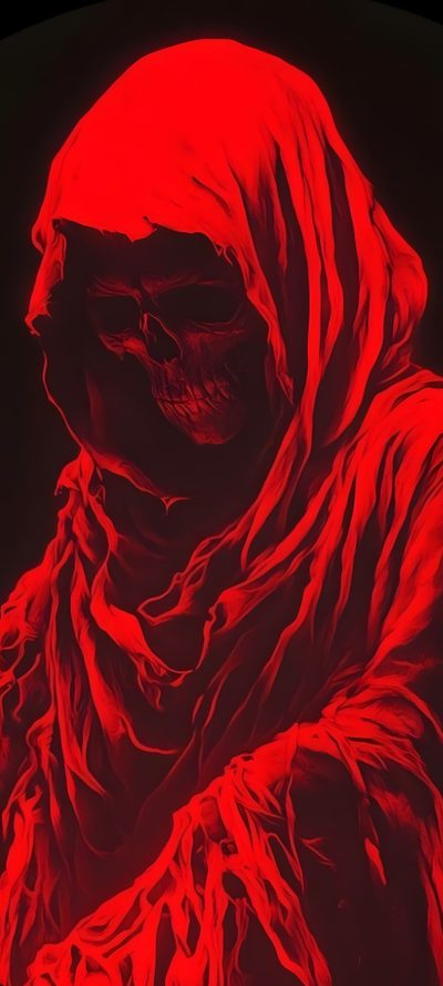 a person with a red hood and scarf Halloween Red Skull Red Spectre, Cool Red Grim Reaper, Red Grim Reaper 4k, Red Grim Reaper, Ghost Red, maroon